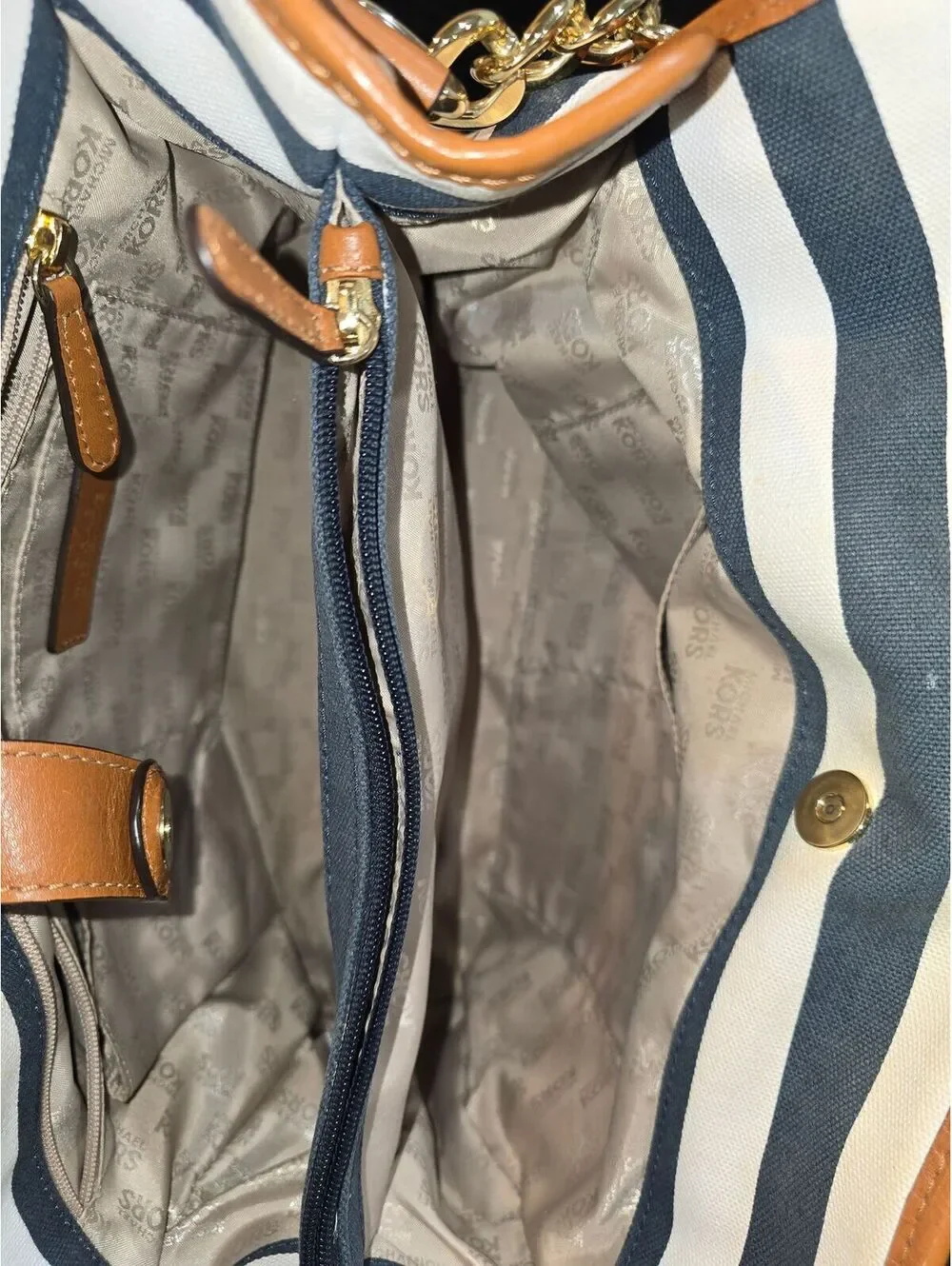 152. Michael Kors Hamilton striped Navy Blue/White